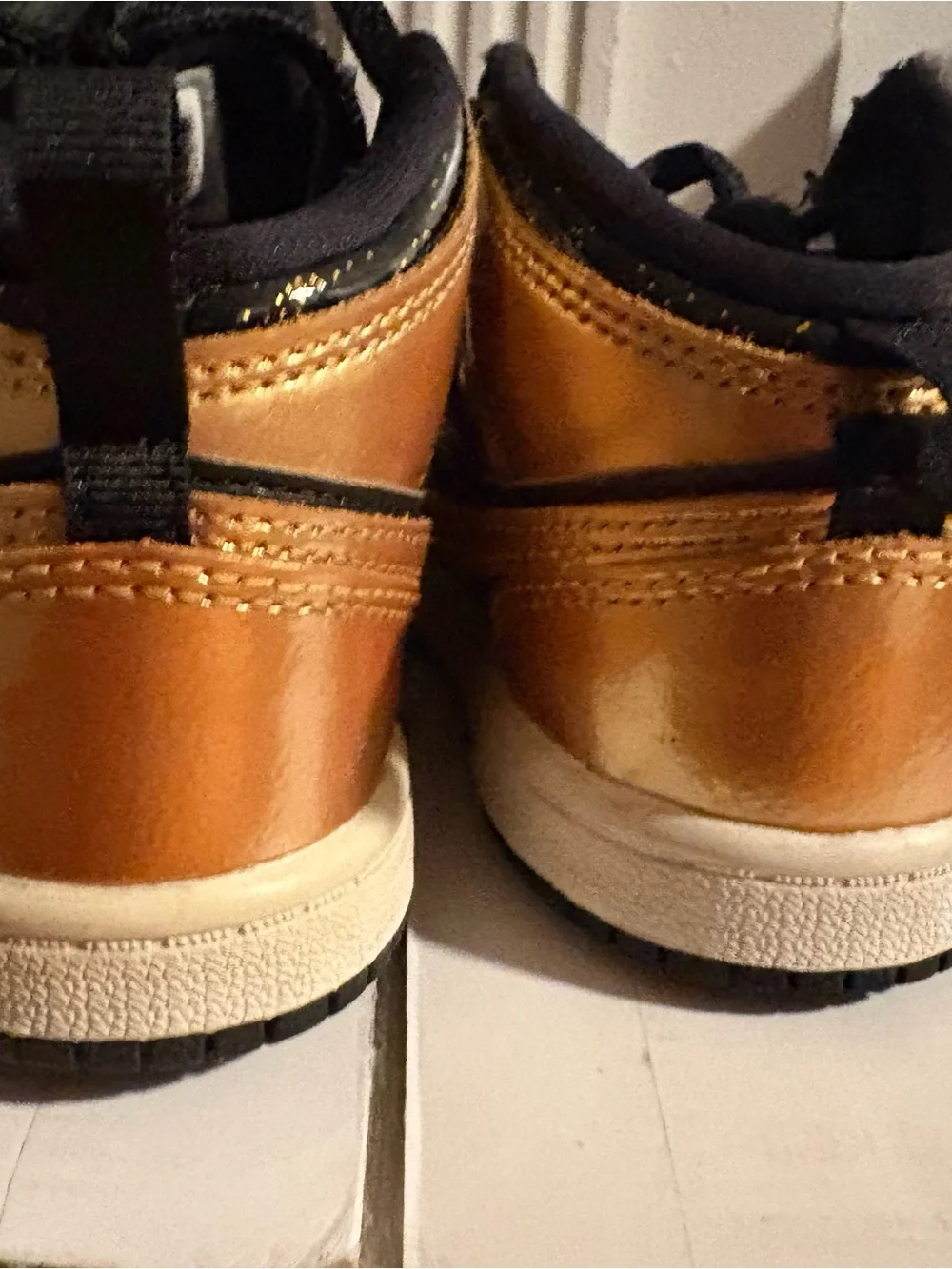Nike Kids Black and Gold High-Top Sneakers